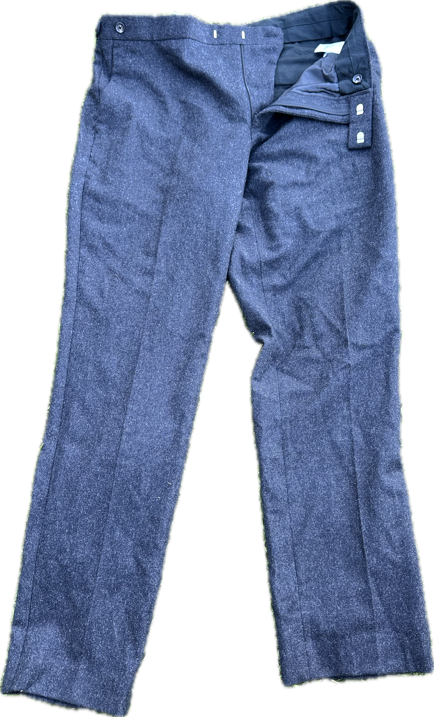 THE GENTLEMEN: Dry Eyes HERO REISS Dark Chocolate Grey Wool Pants (34)