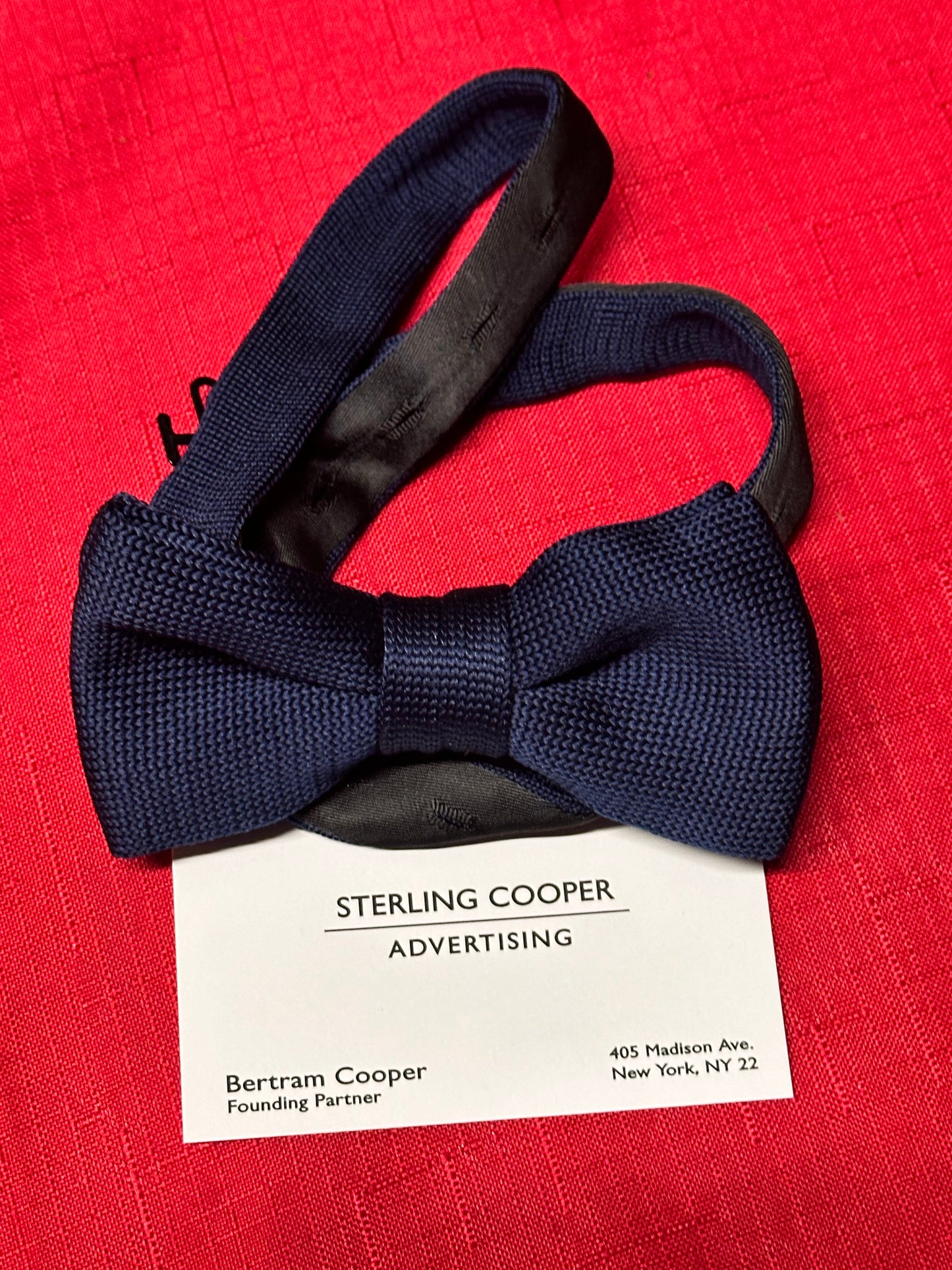 Mad Men: Bertram Cooper’s 1950’s Bow Necktie and Sterling Cooper Business Card
