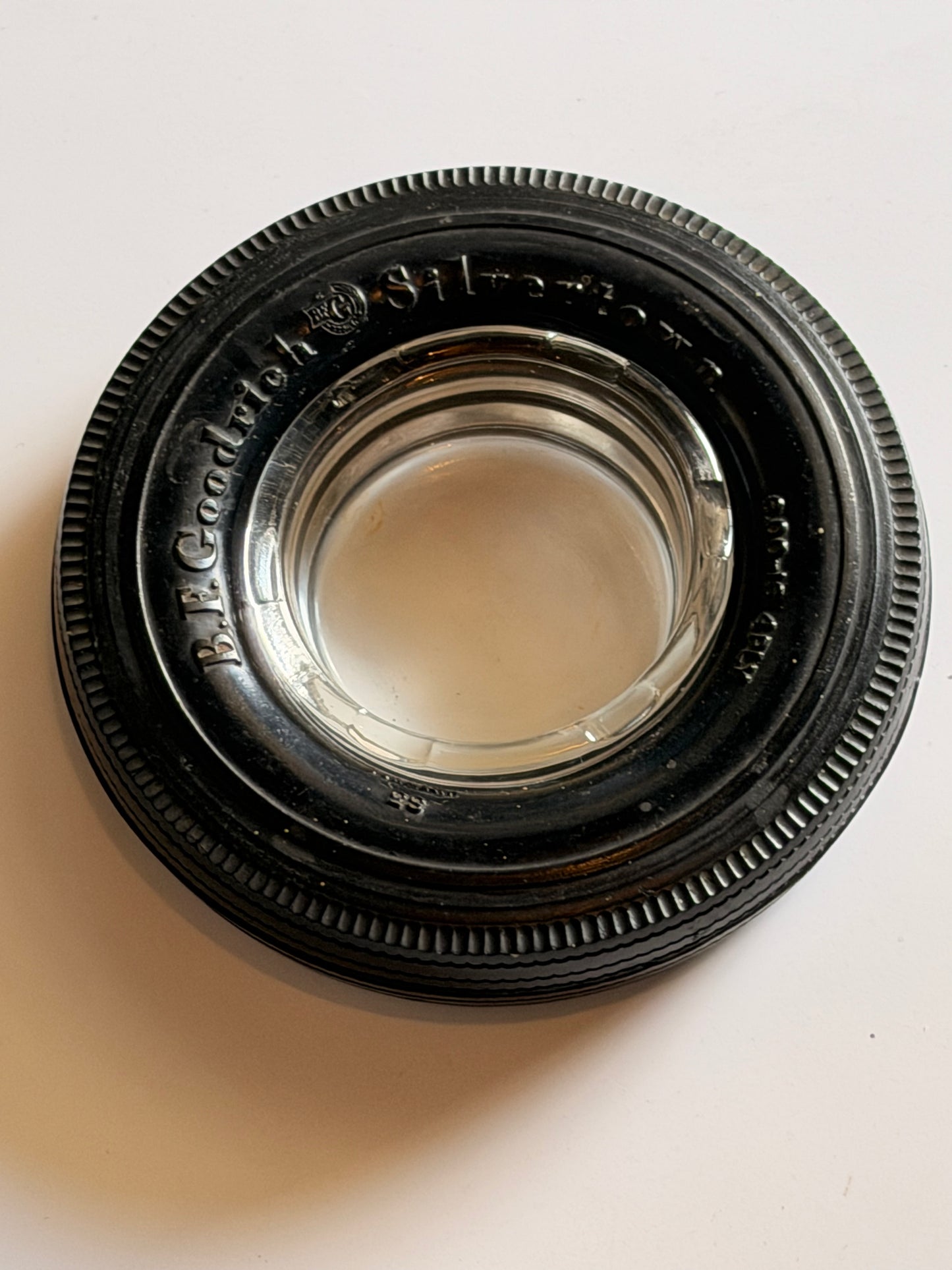 MAD MEN: Roger’s 1940’s BF Goodrich Rubber Circular Clear Glass Ashtray