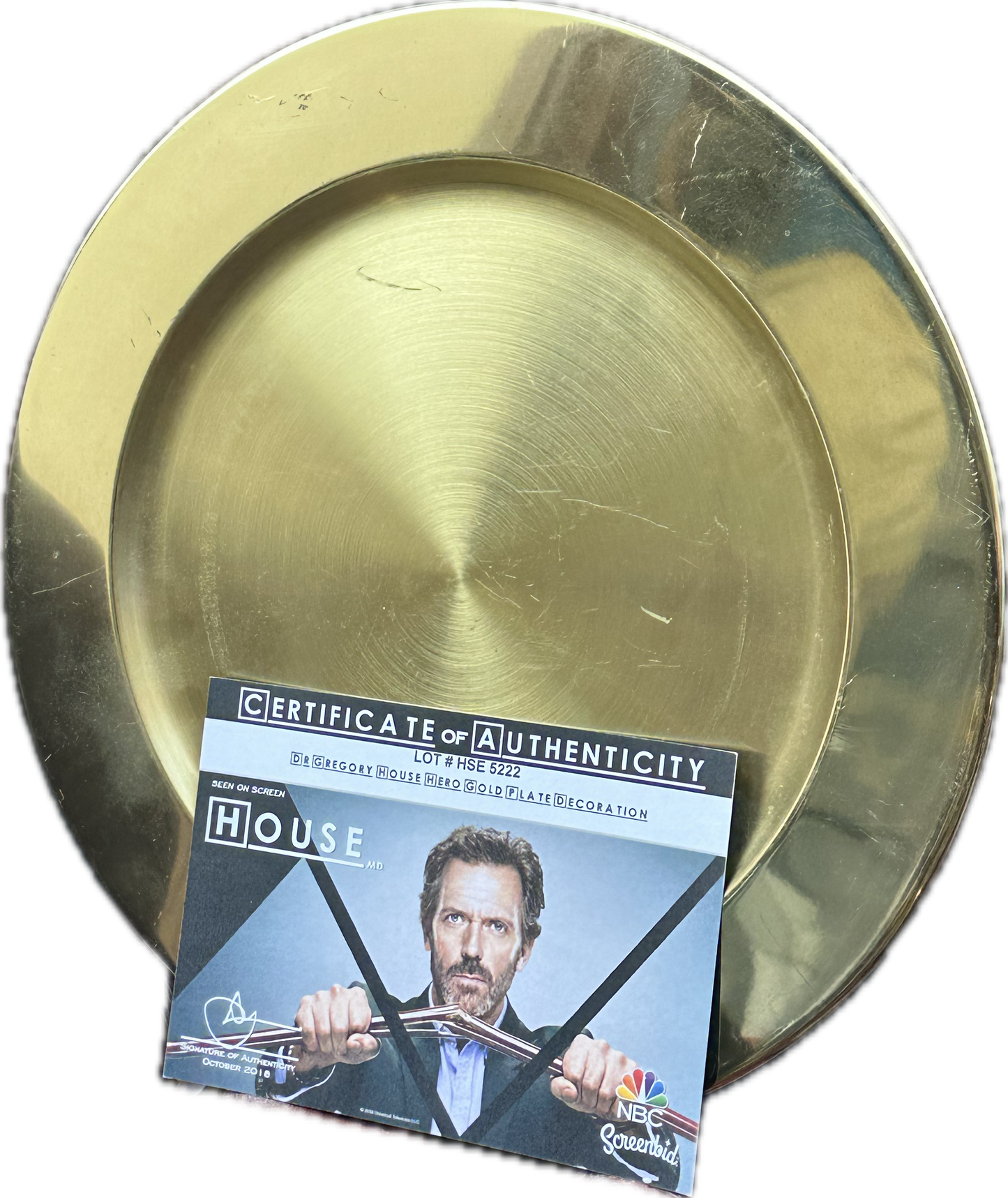 HOUSE: Dr Gregory House CB2 Gold Serving Plate from kitchen