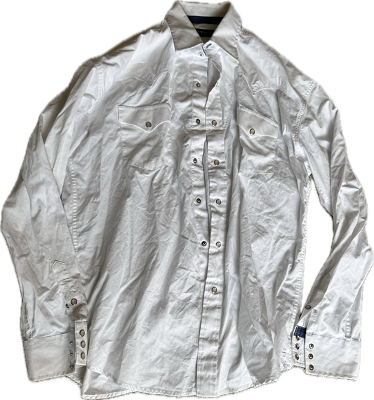 JUSTIFIED: Raylan's Stetson White Snap Button Up Shirt (M)