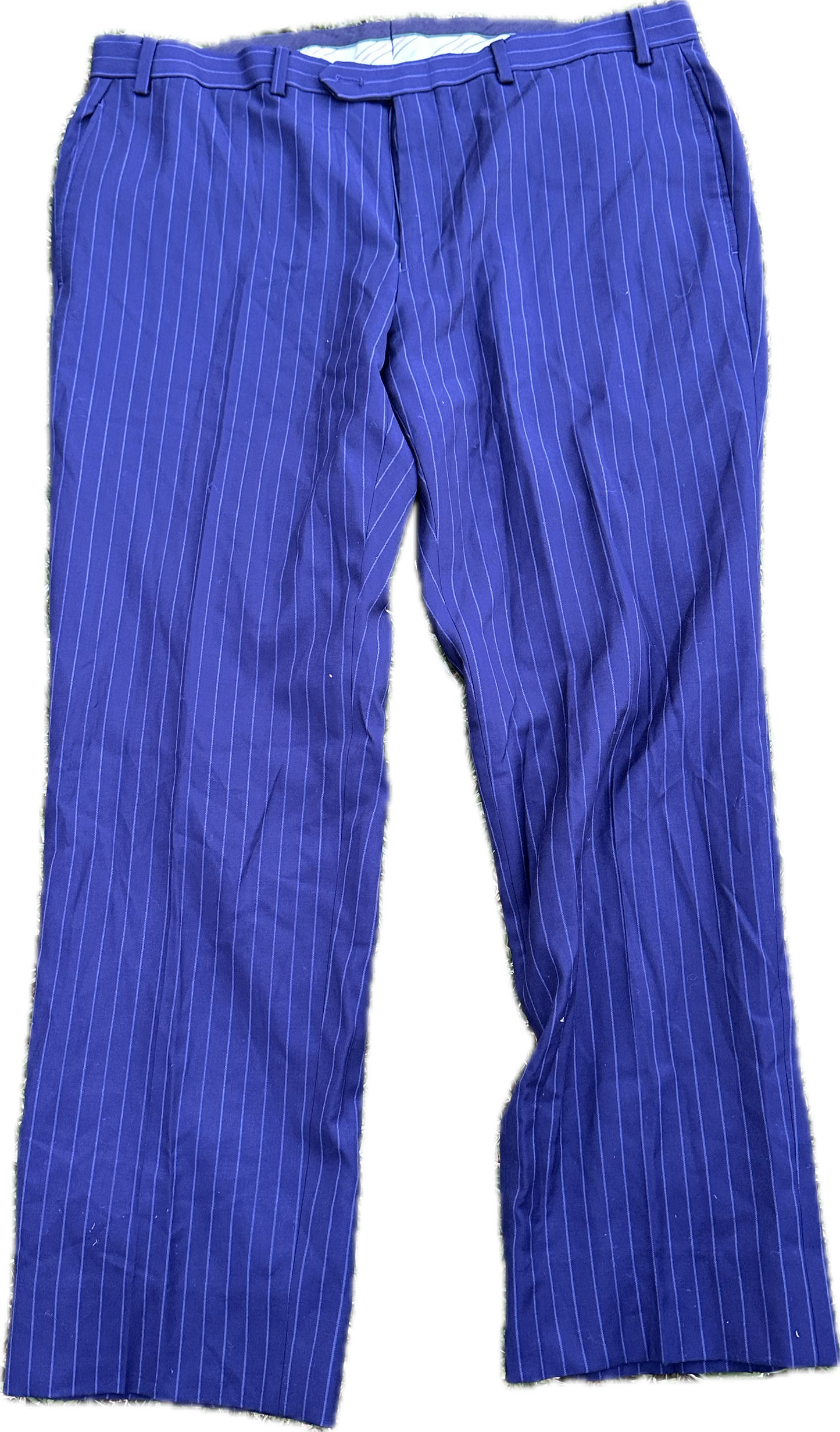MAD MEN: Pete’s Vintage Blue Pinstriped Pants (32) & Business Card