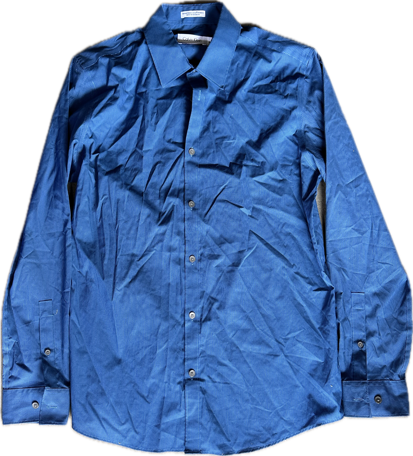 BONES: Agent Booth's Calvin Klein Blue Stripe Long Sleeve Shirt (L)