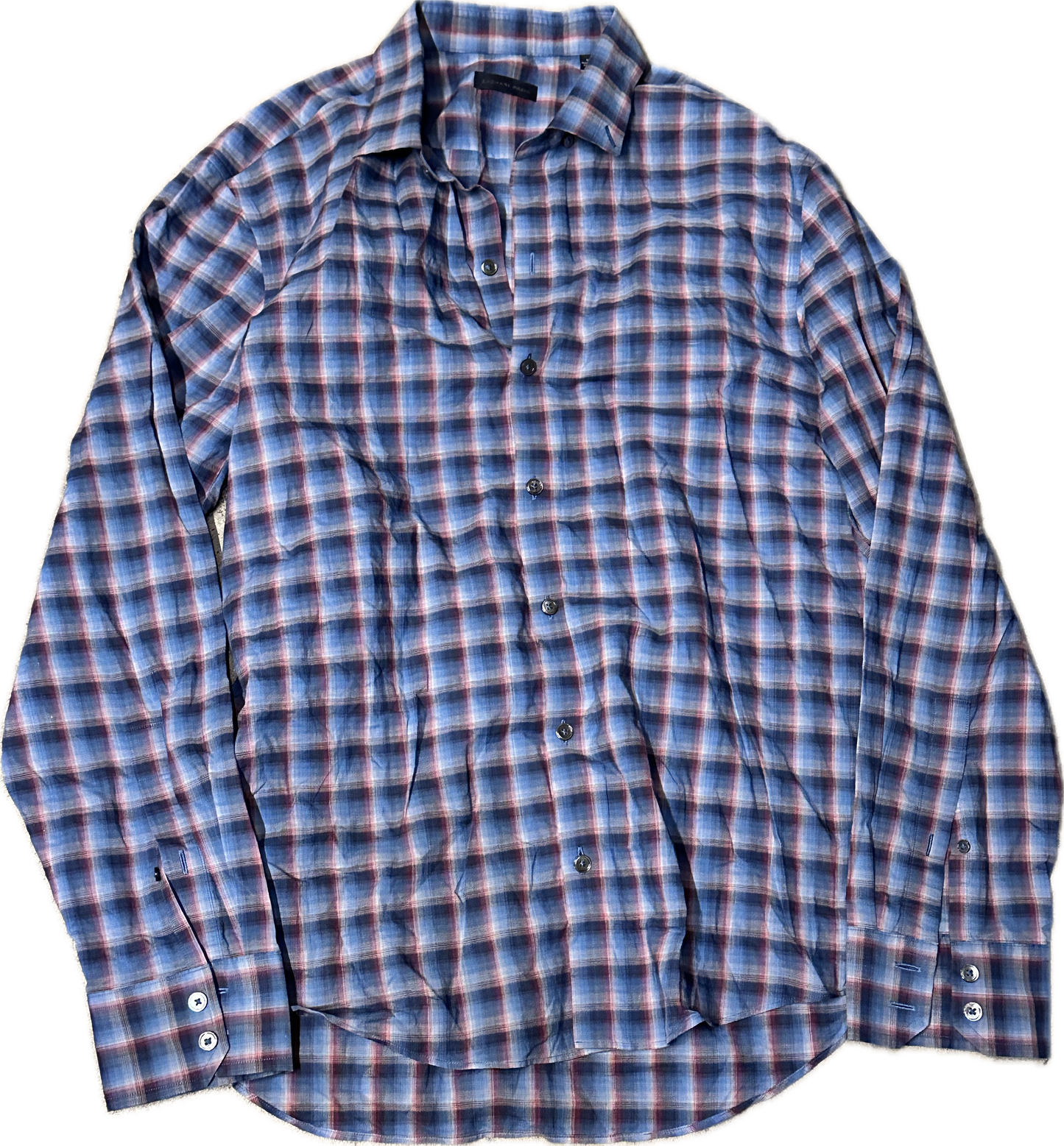 JUSTIFIED: Raylan's ZACHERY PRELL HERO LONG-sleeve plaid button Shirt (M)