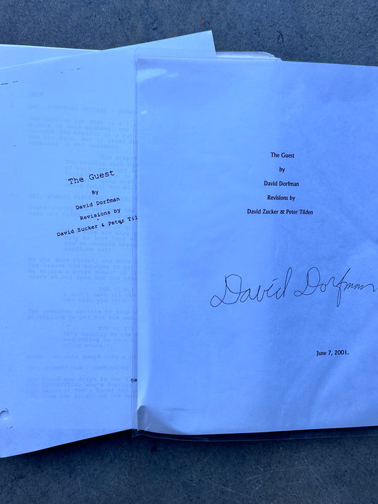 The Guest MOVIE: Director (David Dorfman) Signed Script from The MIRAMAX Archive