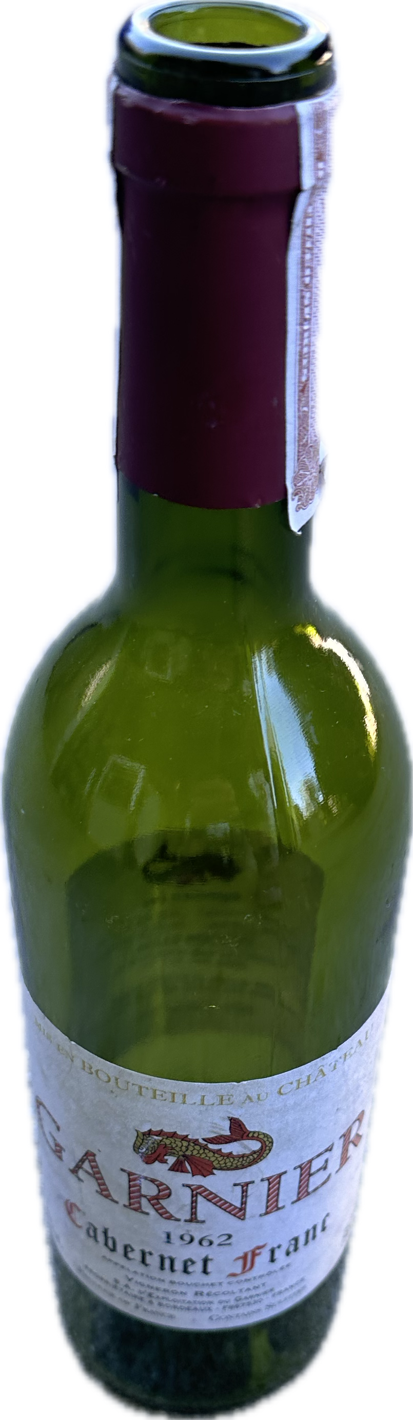 MAD MEN: Betty’s 1962 Vintage GARNIER Cab Franc Wine Bottle