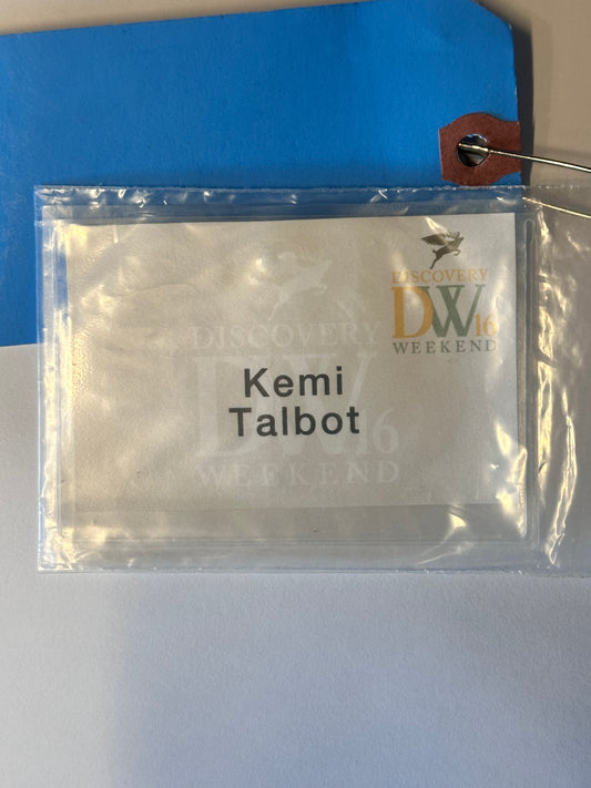 VEEP: Kemi Talbot Discovery Weekend Name Tag