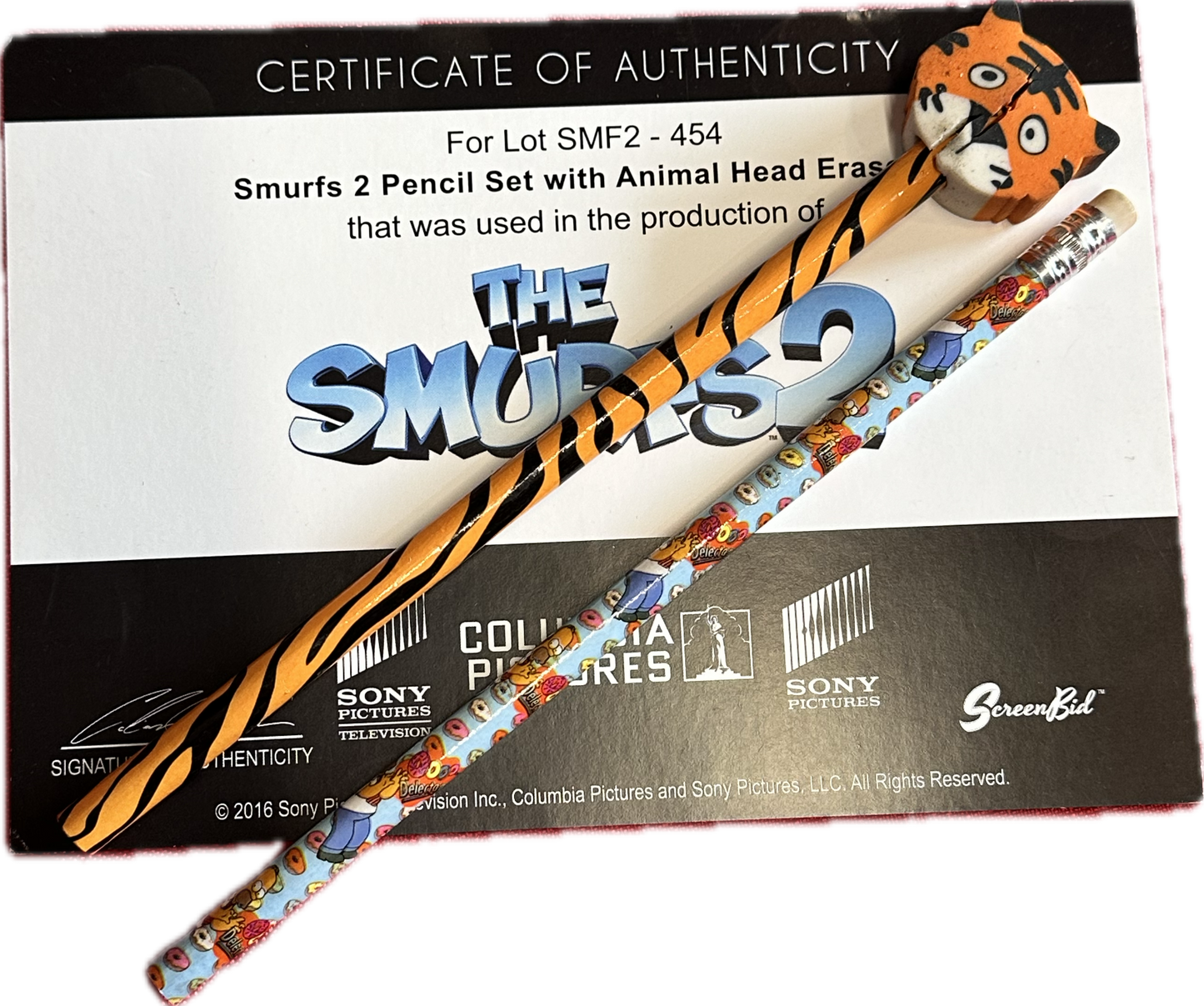 SMURFS 2 MOVIE: Blue Winslow's Pencil with Animal Head Eraser