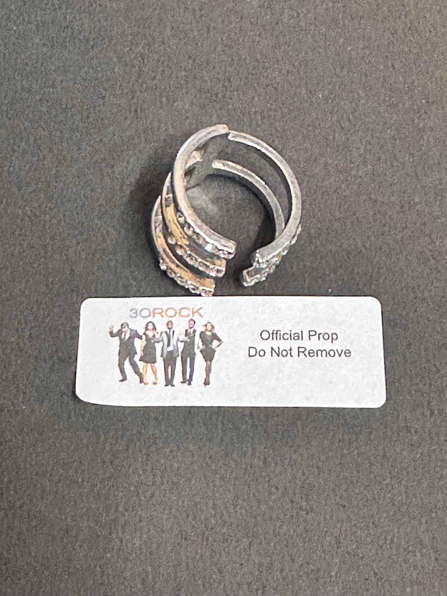 30 Rock: Liz Lemon Silver faux Diamond 3-layer Ring