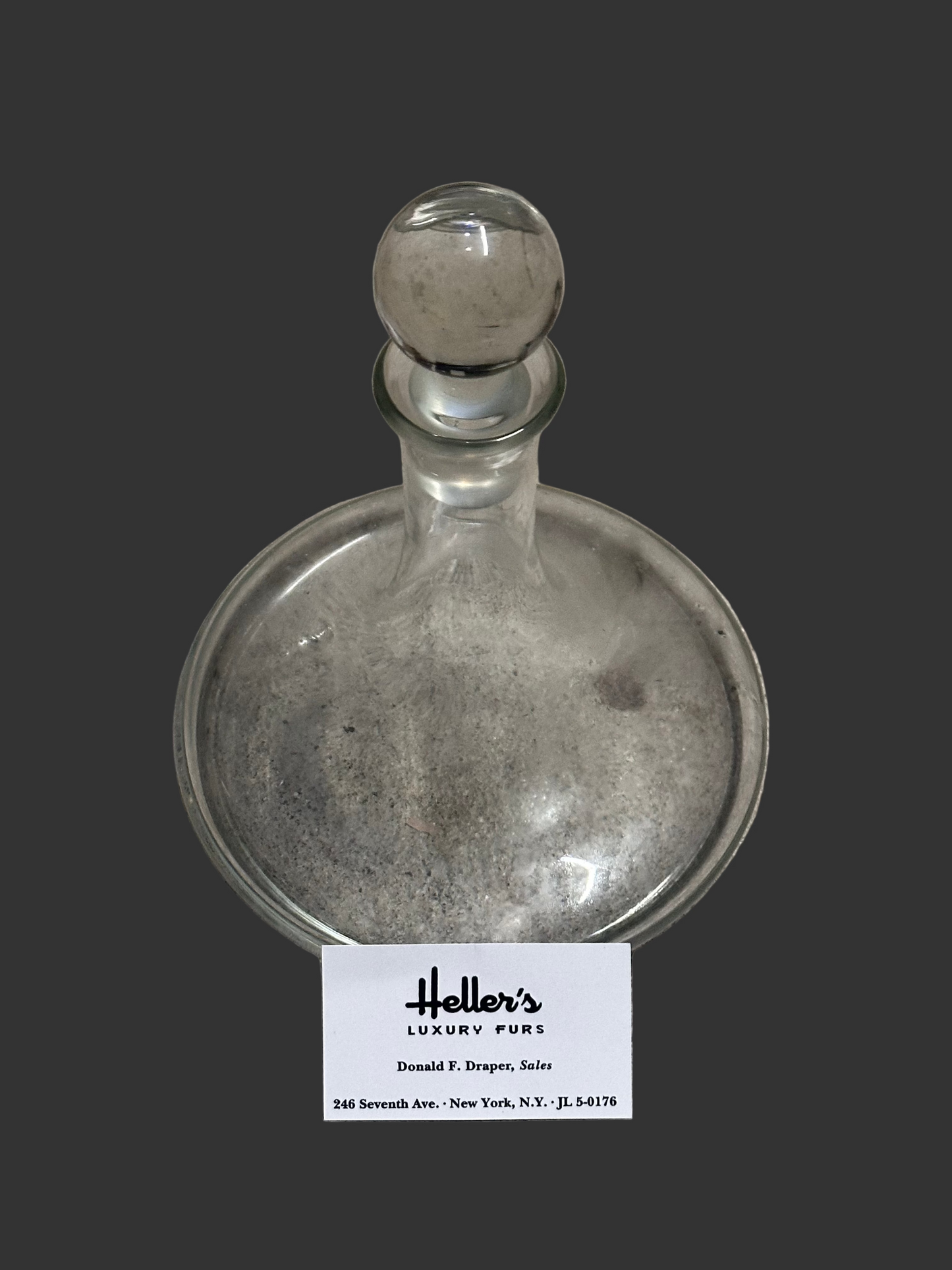MAD MEN: Don's 1960s Glass Whisky Decanter with Card