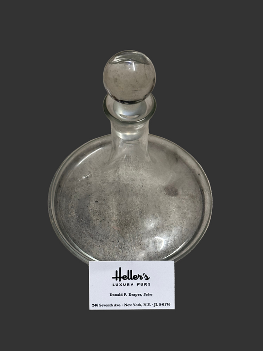 MAD MEN: Don's 1960s Glass Whisky Decanter with Card