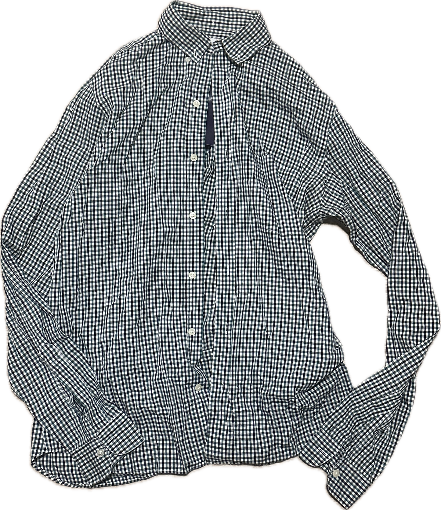 NEW GIRL: Nick’s Steven Allen Green & Blue Plaid Button Down (M)