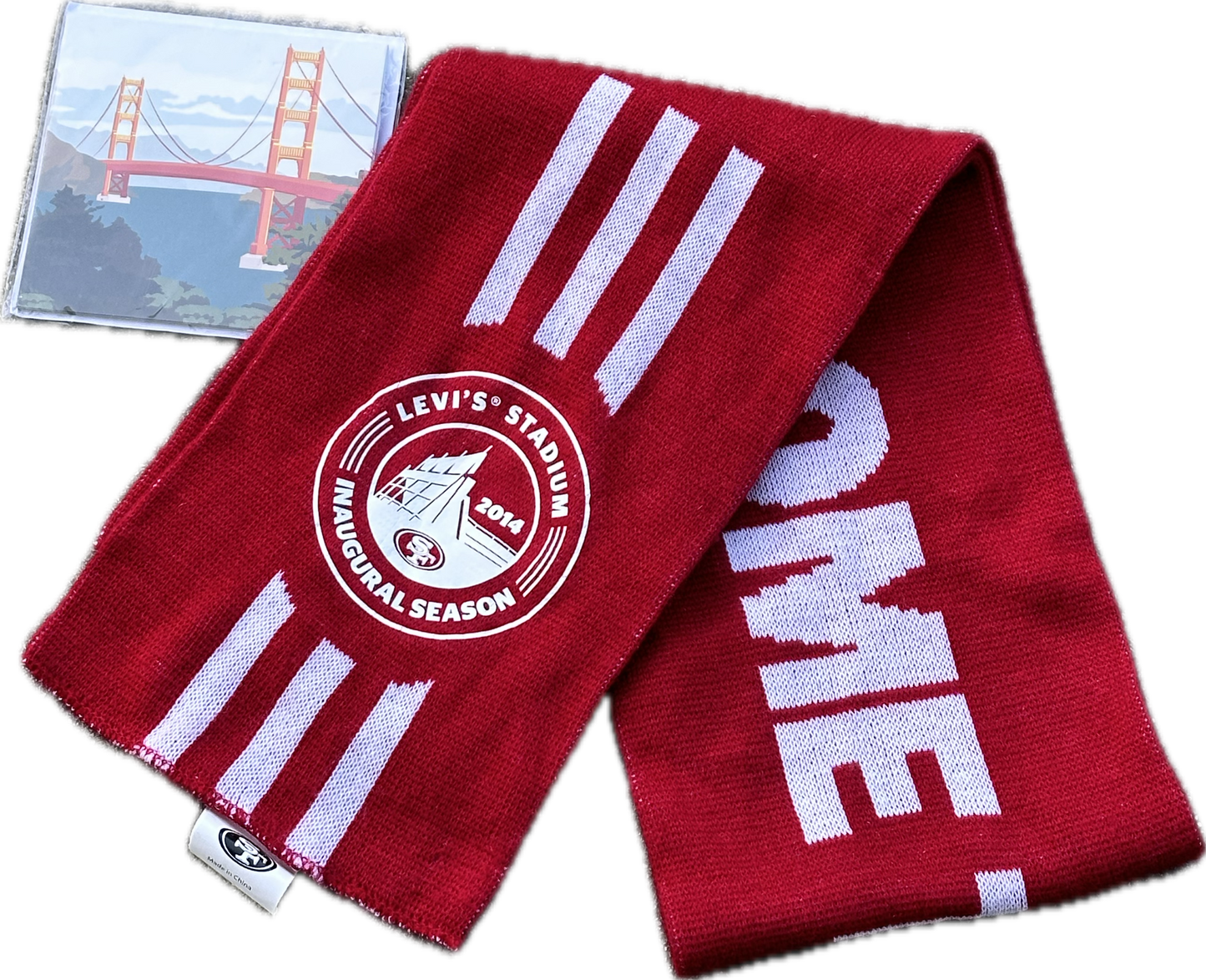 SILICON VALLEY: Ed Chen's SF 49er’s Scarf and Pop-up Card from his office