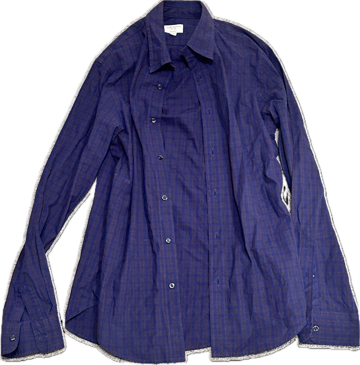 JUSTIFIED: Raylan's Club Monaco blue and grey Plaid Button Up Shirt (M)