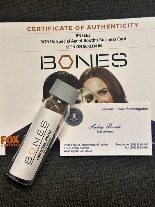 BONES: Seeley Booth's Business Card and Evidence Container