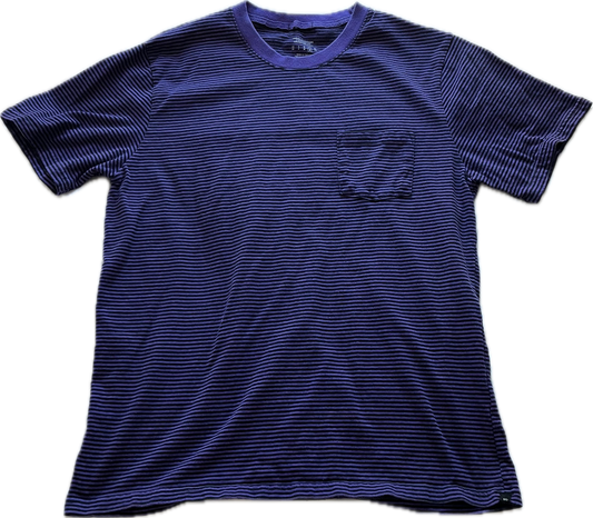 NEW GIRL: Schmidt's Urban Outfitters Purple and thin Black Stripe Short Sleeve Shirt (L)