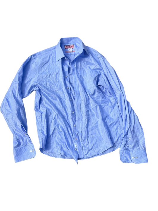 HOUSE: Dr Gregory House HERO PINK Blue and Blue Stripe Button LS Shirt (L)