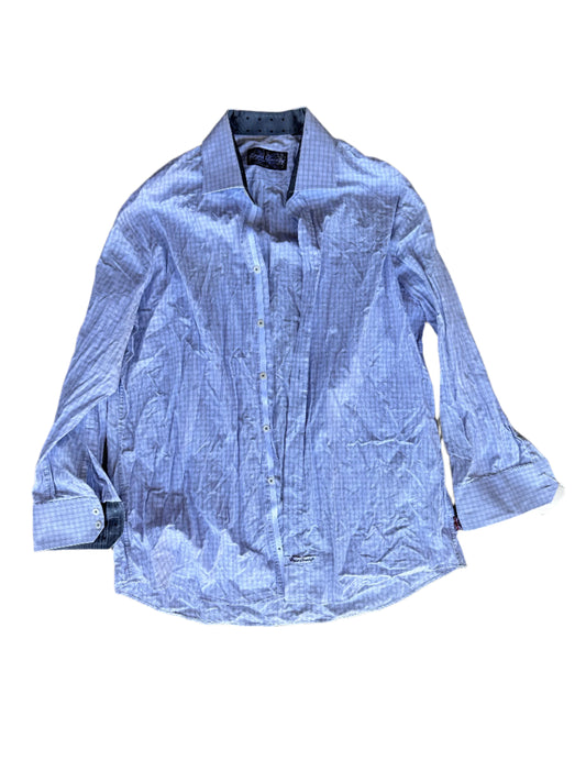 HOUSE: Dr James Wilson HERO French Laundry Grey and White Plaid LS Sleeve Button Shirt (L)