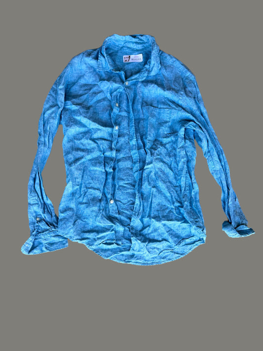 HOUSE: Dr Gregory House HERO Blue Summer Tweed Button LS Shirt (L)