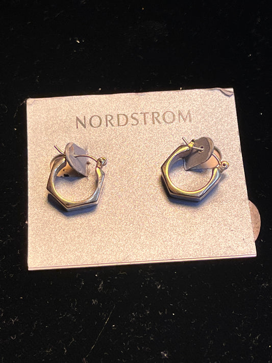 SILICON VALLEY: Monica's Screen Worn Gold Medium Square Edge Hoop Earrings
