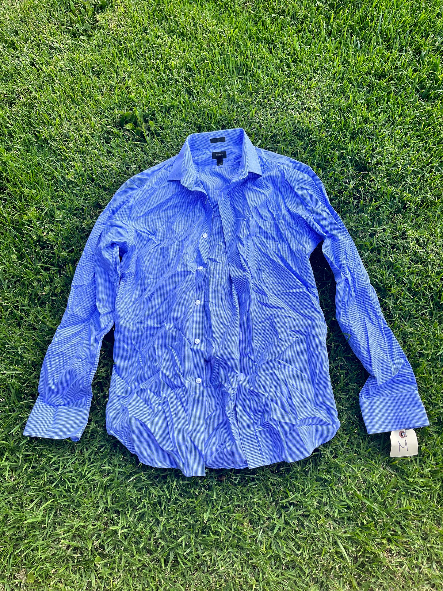 NEW GIRL: Schmidt's Blue and White Plaid J Crew Shirt (M)
