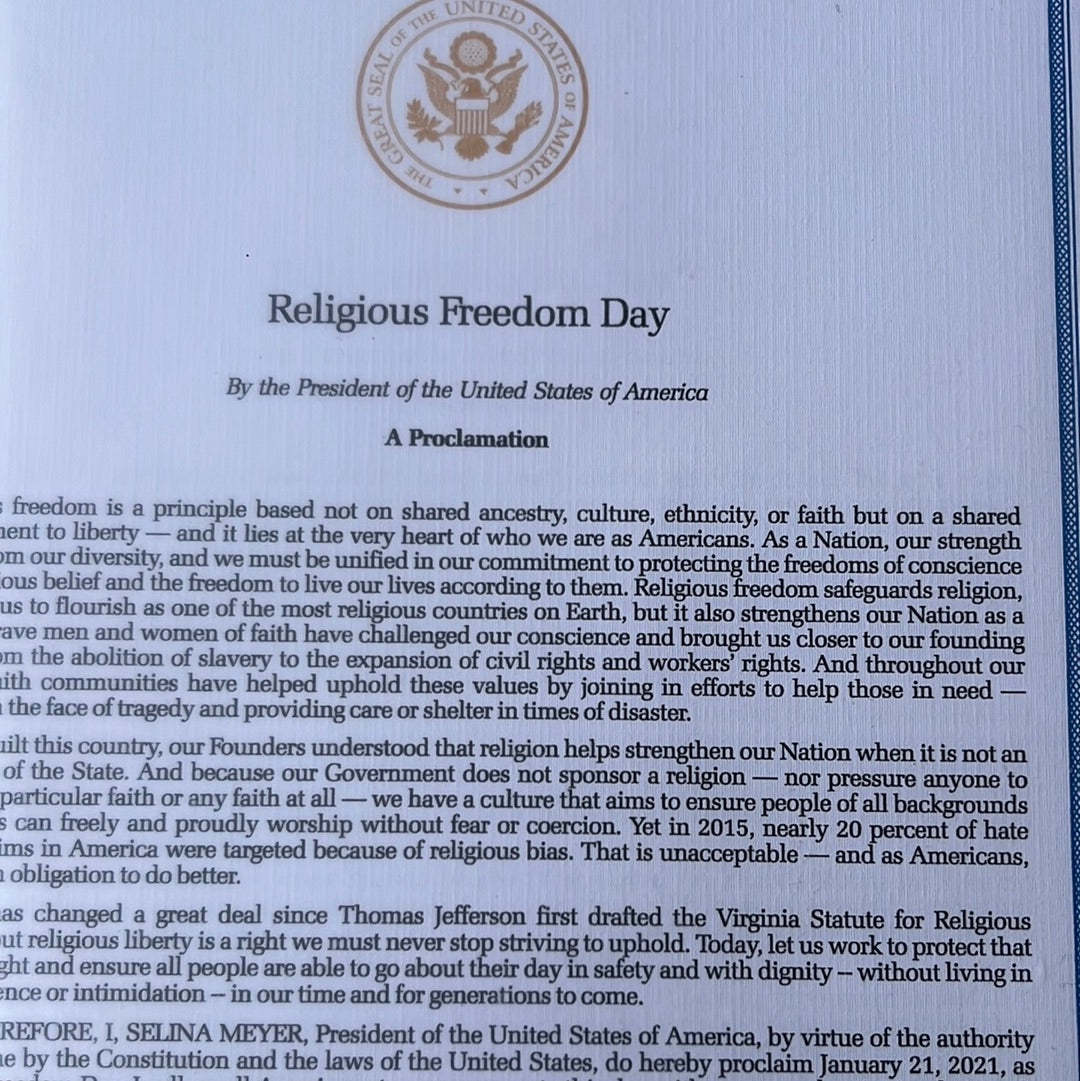 VEEP: Selina Meyer’s Religious Freedom Proclamation (1 of 1)
