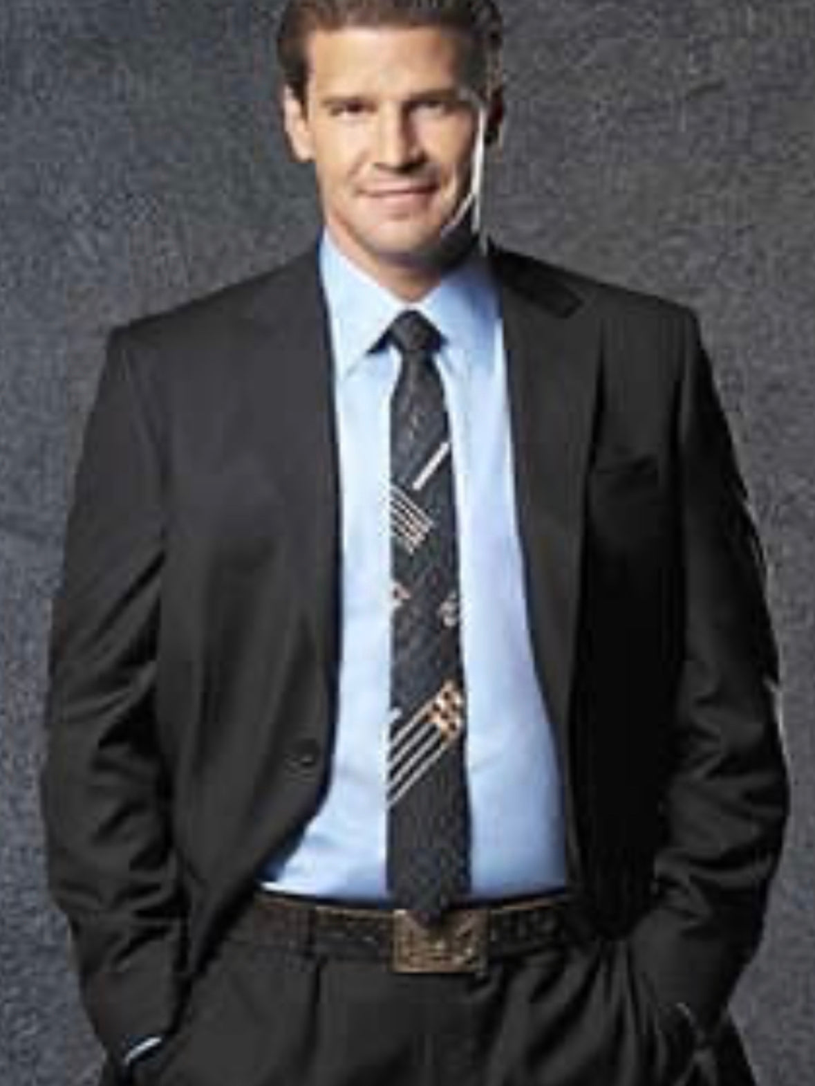 BONES: Agent Booth's Calvin Klein Blue Button Up Shirt (15.5/35)