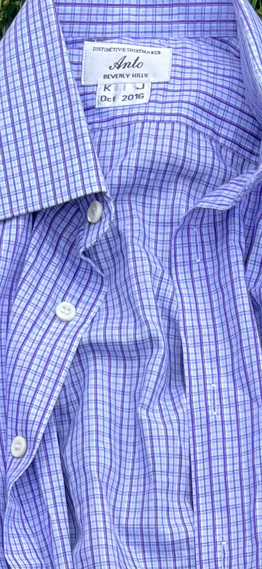 Dr Ken: Ken's ANTO “KJ” Light Purple Plaid Button Up (S)