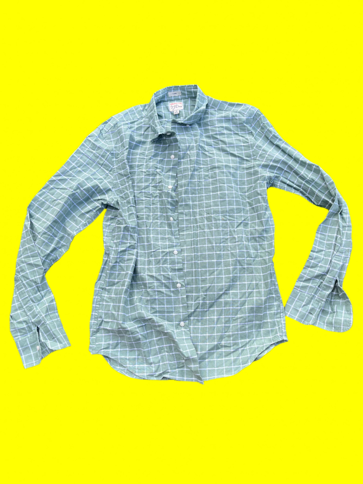 NEW GIRL: Schmidt's J Crew Green and White Plaid Shirt (M)