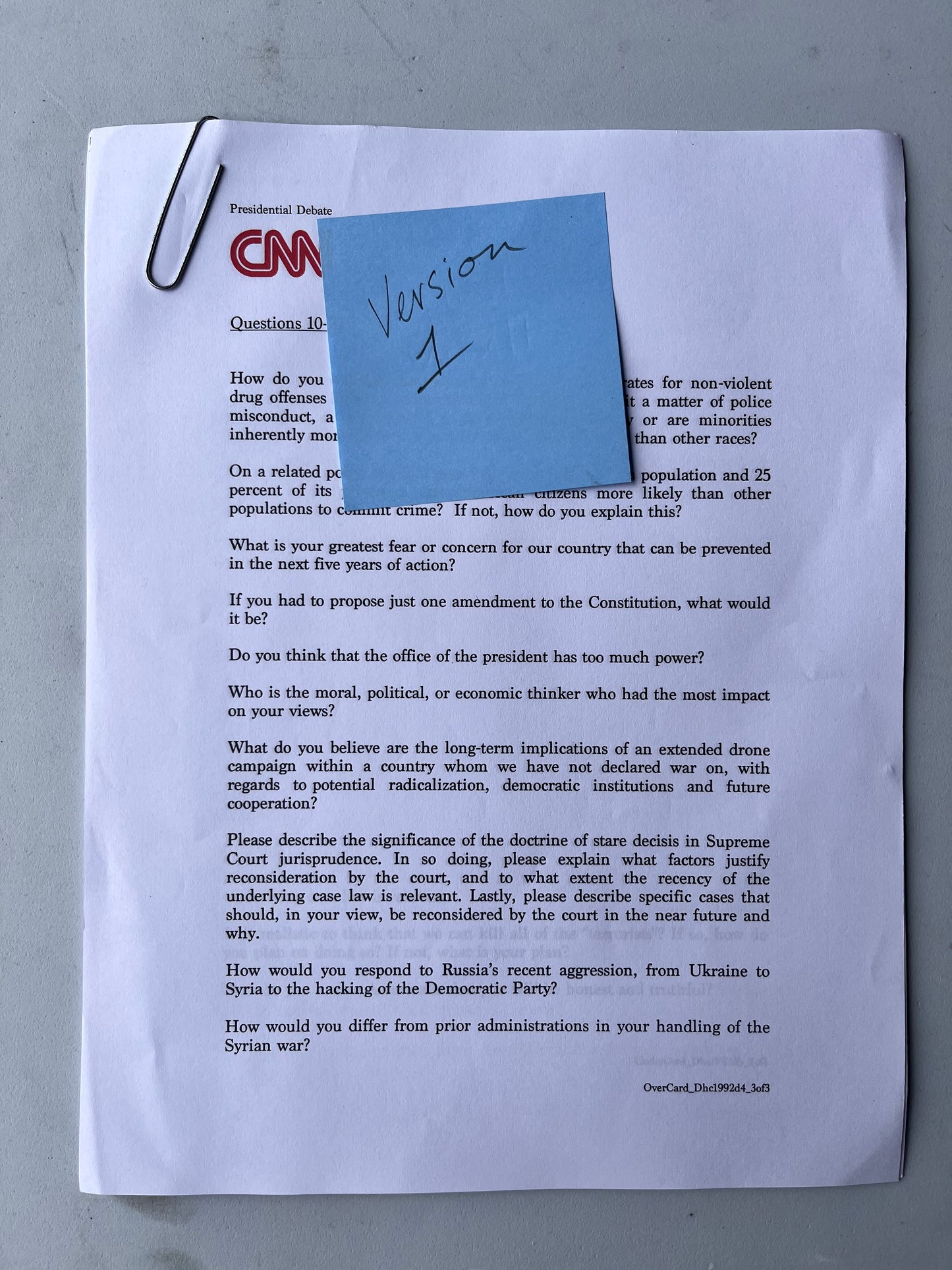 VEEP: Brie's CNN Debate Script Options
