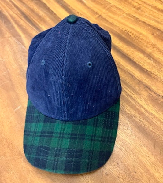 THE GENTLEMEN: Gangster Youth Blue and Green Plaid Adjustable Back Hat
