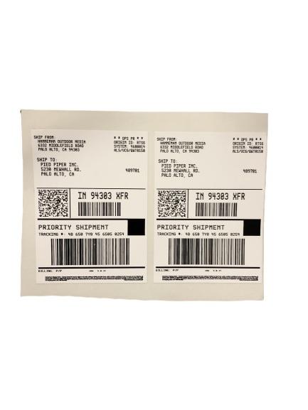 SILICON VALLEY: Pied Piper Shipping Label from Hanneman Outdoor Media