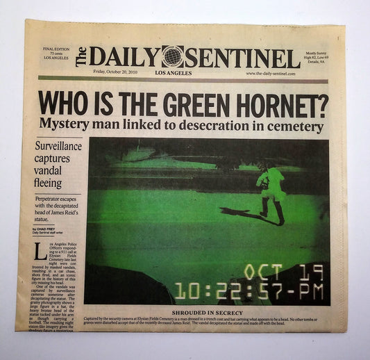 The Green Hornet: Daily Sentinel Newspaper "WHO IS THE GREEN HORNET?"
