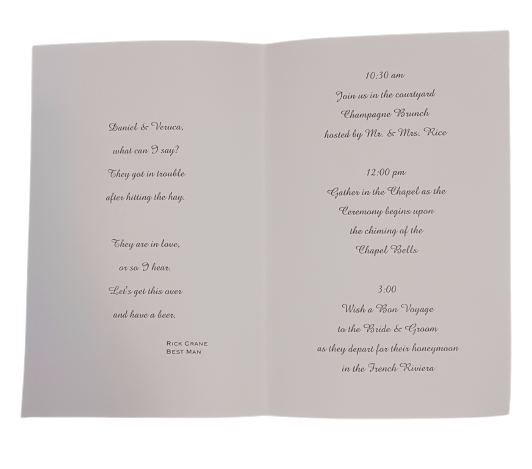 Just Go With It: Daniel and Veruca Wedding Invitation