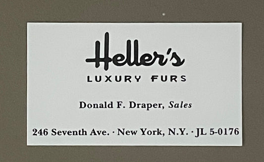 Mad Men: Donald F. Draper's Hellen's Luxury Furs Business Card