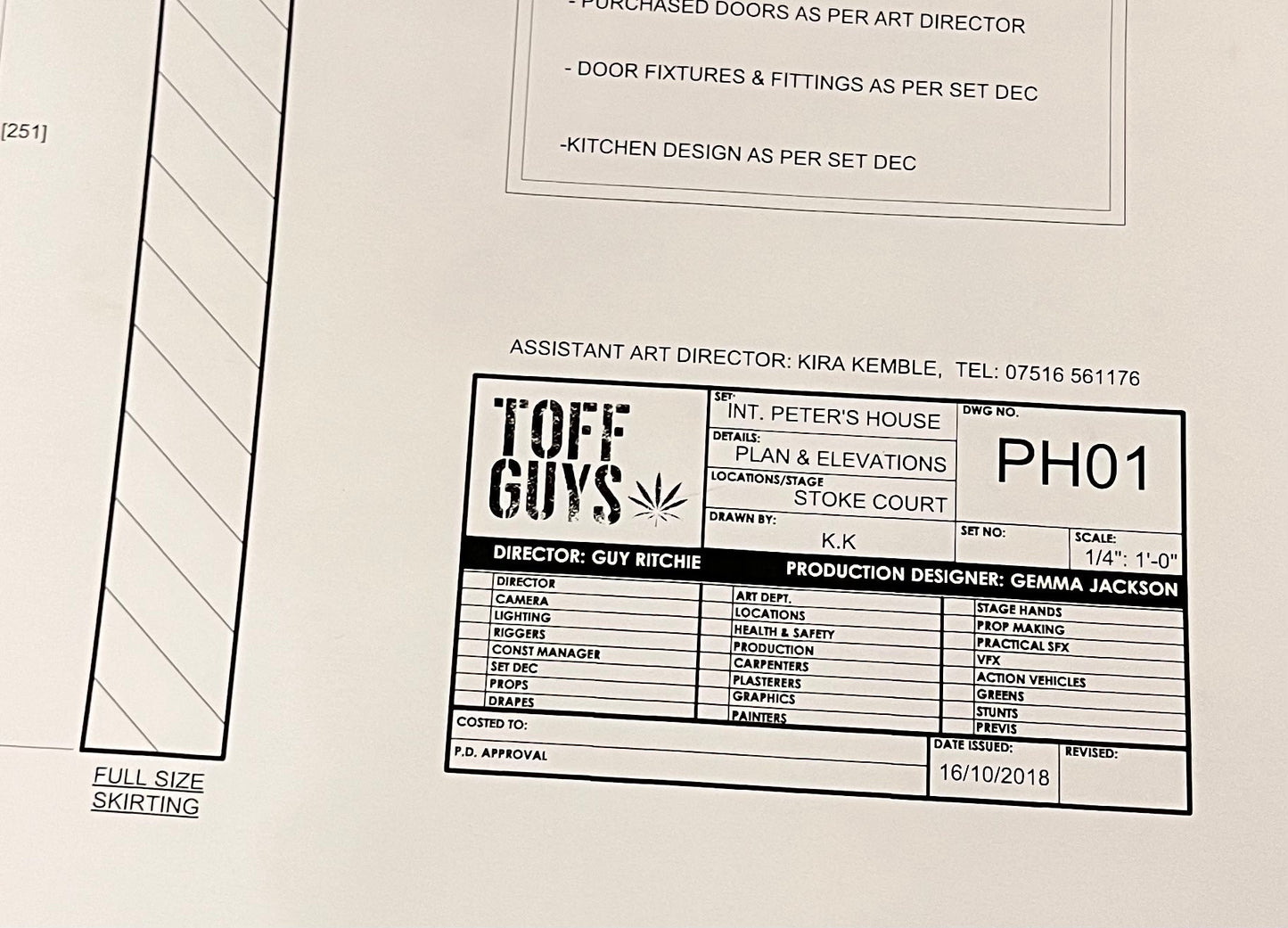 THE GENTLEMEN: Set Decoration HERO Location Blue Print