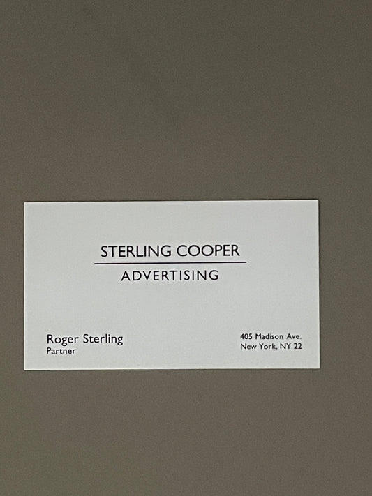 Mad Men: Roger Sterling's Sterling Cooper Business Card