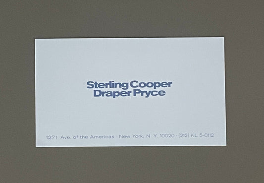 Mad Men: Sterling Cooper's Draper Pryce Business Card