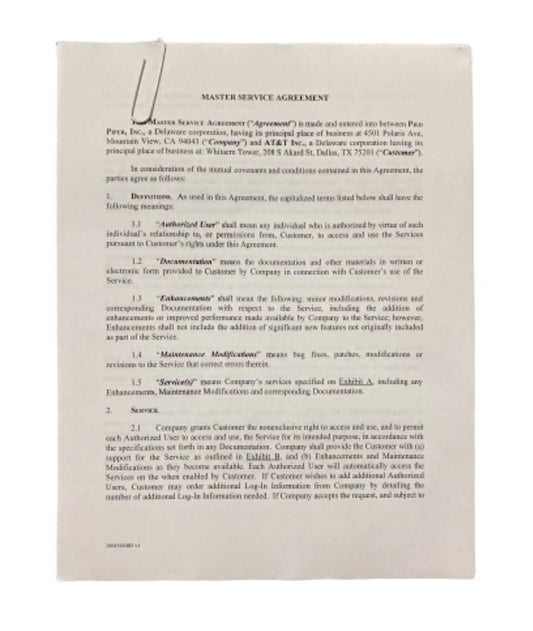 SILICON VALLEY: Pied Piper Master Service Agreement with AT&T