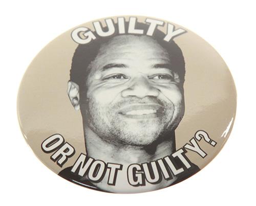 American Crime Story : EXCLUSIVE O.J. Simpson Black & White "GUILTY OR NOT GUILTY?" Large Button