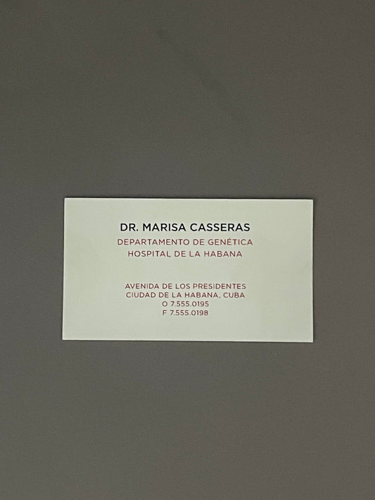 Royal Pains: Dr. Marisa Casseras' Hospital De La Habana Business Card