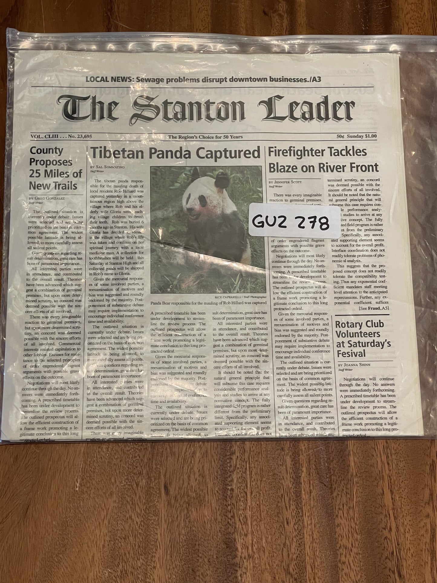 Grown Ups 2 Movie: Adam Sandler HERO custom made Newspaper