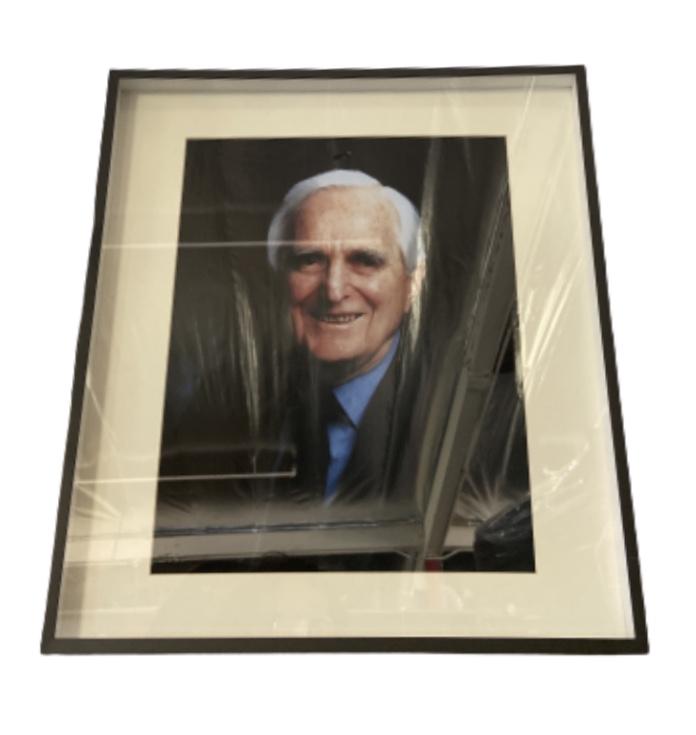 SILICON VALLEY: Framed Photograph of Peter Gregory's Mentor from Pied Piper office Shrine