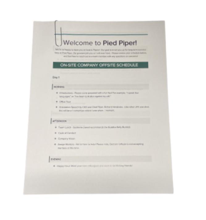 SILICON VALLEY: Pied Piper On-Site Company Offsite 4 Day Schedule from Season 5 sc. 203