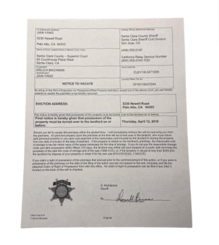 SILICON VALLEY: Jian Yang's HERO Eviction Notice from Erlich from scene 206