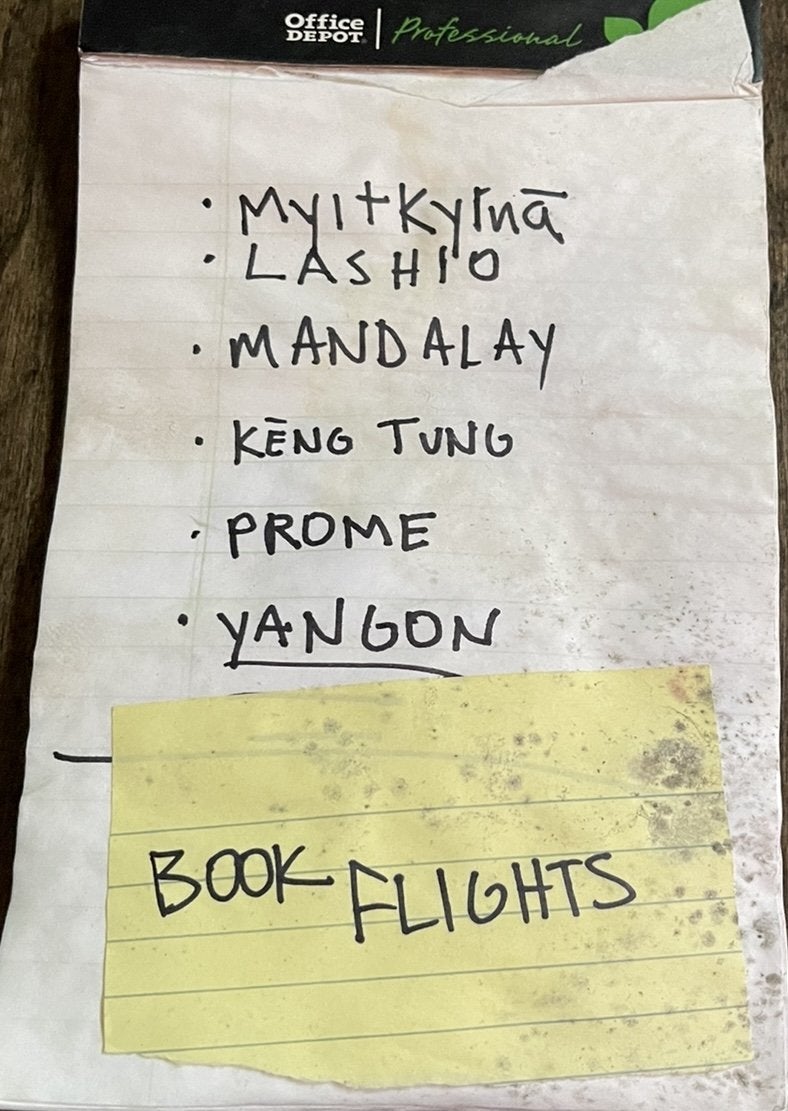 12 Monkeys: Cole's Notebook with list of possible locations to Escape