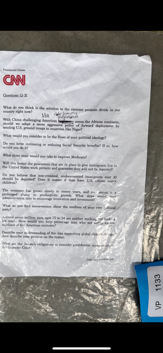 Brie's CNN Debate Script