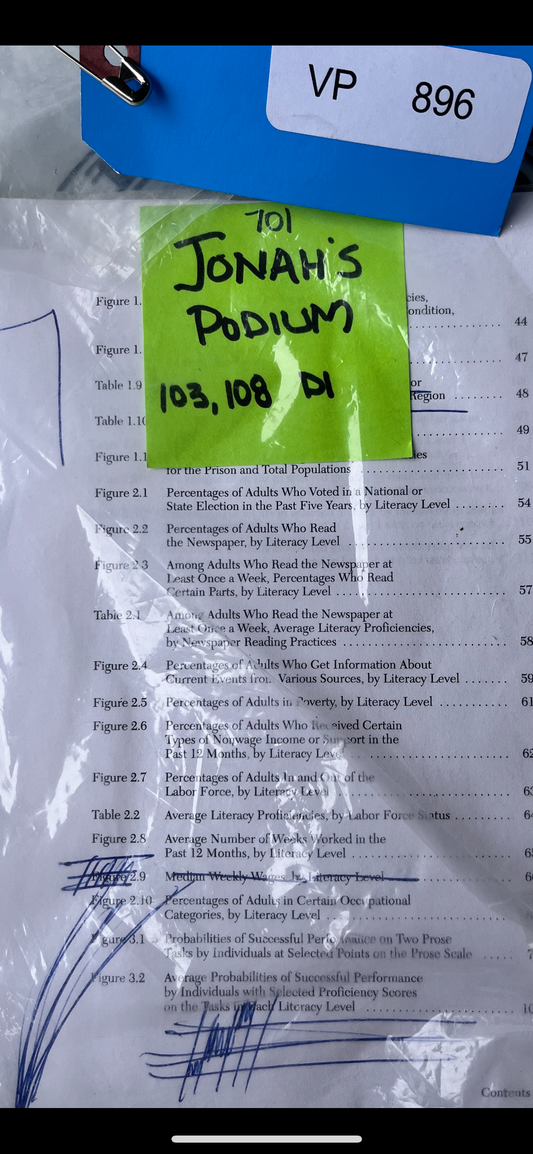 Jonah's Podium Paperwork