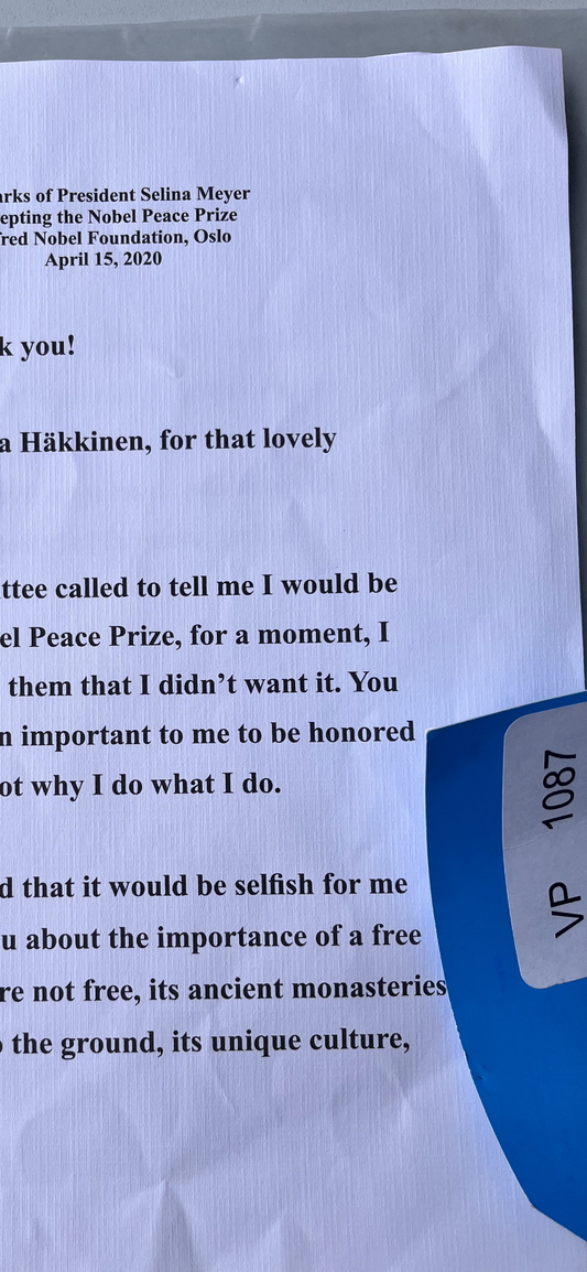 Selina's Nobel Speech