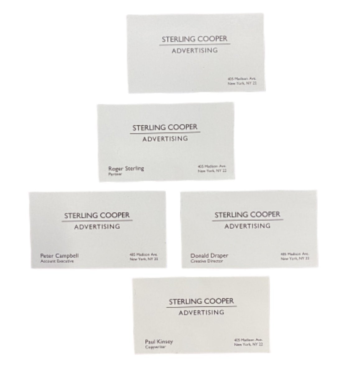 MAD MEN: STERLING COOPER Team Business Cards